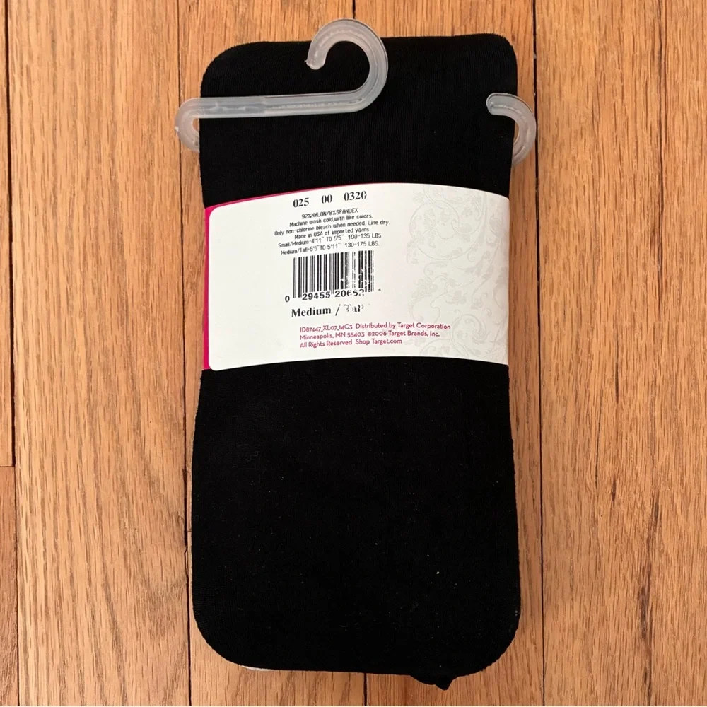 New Xhilaration Footless Tights, Black, size MEDIUM/TALL